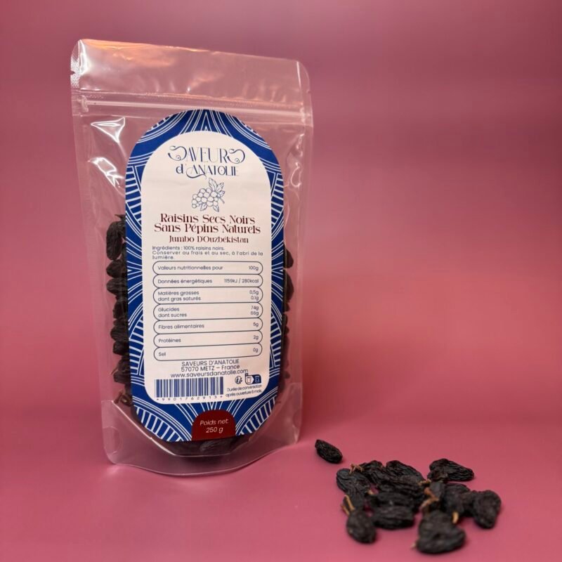 Raisins secs noirs sans pépins d'Ouzbékistan - Qualité Premium